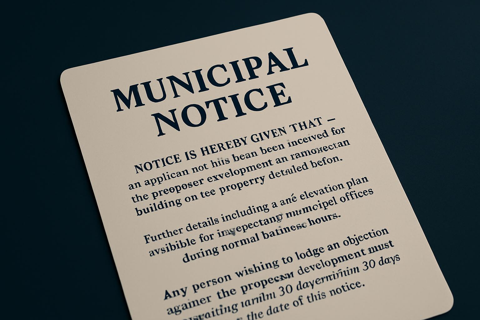 Municipal notice